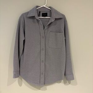 Neutral Silver Jeans Gray Button Up Sweater